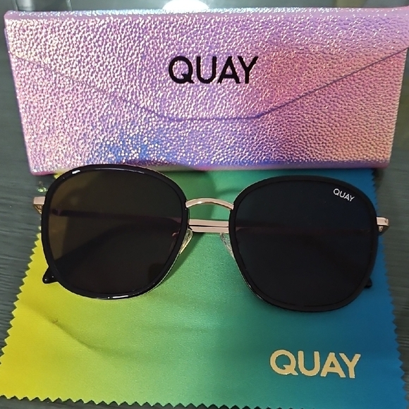 Quay Australia Black and Gold Sunglasses